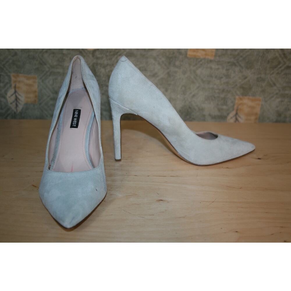 Nine West Tatiana Light Blue Suede Leather Pumps 11 M